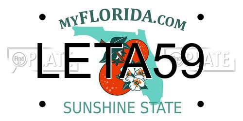 LETA59 Florida License Plate