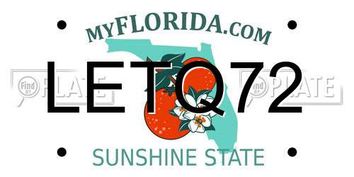 LETQ72 Florida License Plate