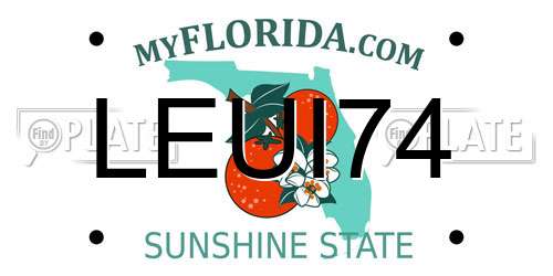 LEUI74 Florida License Plate