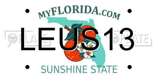 LEUS13 Florida License Plate