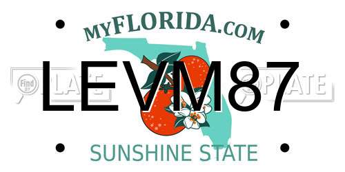LEVM87 Florida License Plate