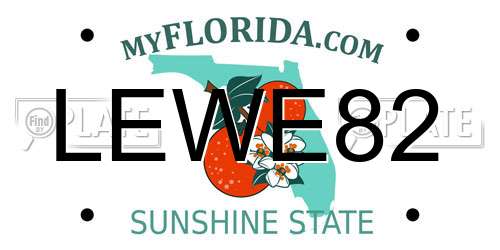 LEWE82 Florida License Plate