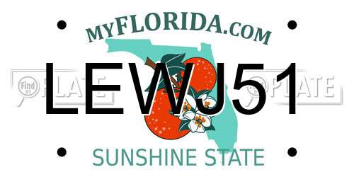 LEWJ51 Florida License Plate