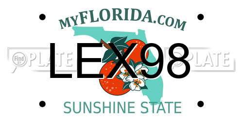 LEX98 Florida License Plate