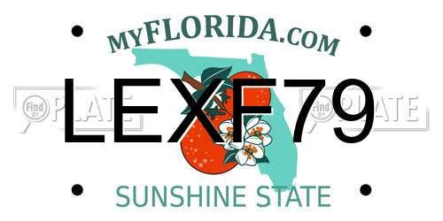 LEXF79 Florida License Plate