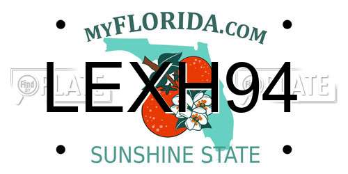 LEXH94 Florida License Plate