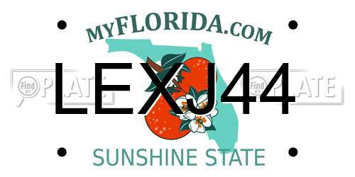 LEXJ44 Florida License Plate