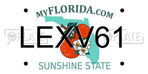 LEXV61 Florida License Plate