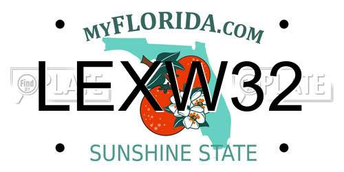 LEXW32 Florida License Plate