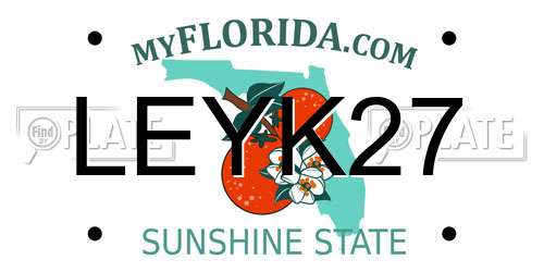 LEYK27 Florida License Plate