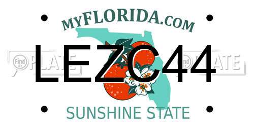 LEZC44 Florida License Plate