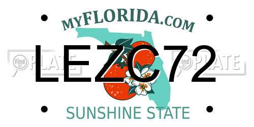 LEZC72 Florida License Plate
