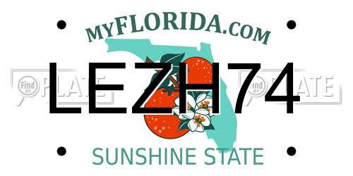 LEZH74 Florida License Plate