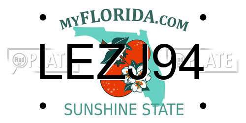 LEZJ94 Florida License Plate