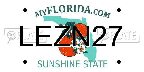 LEZN27 Florida License Plate
