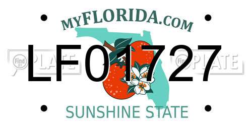 LF01727 Florida License Plate