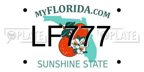 LF777 Florida License Plate