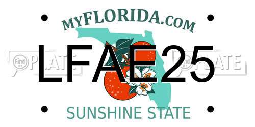 LFAE25 Florida License Plate