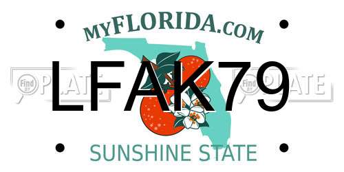 LFAK79 Florida License Plate
