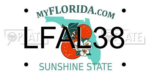 LFAL38 Florida License Plate