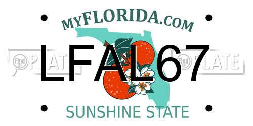 LFAL67 Florida License Plate