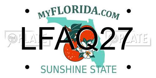 LFAQ27 Florida License Plate