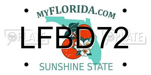 LFBD72 Florida License Plate