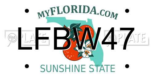 LFBW47 Florida License Plate