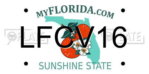 LFCV16 Florida License Plate