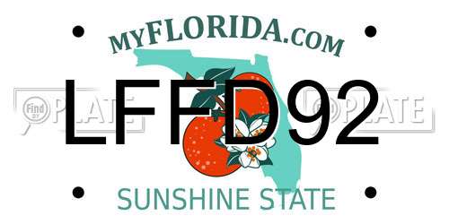 LFFD92 Florida License Plate