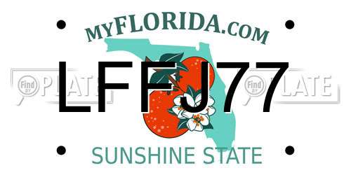 LFFJ77 Florida License Plate