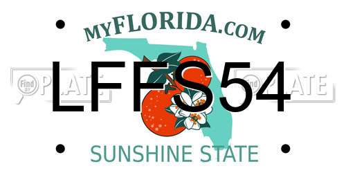 LFFS54 Florida License Plate