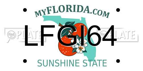 LFGI64 Florida License Plate