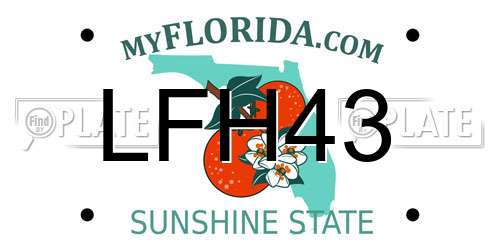 LFH43 Florida License Plate
