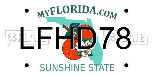 LFHD78 Florida License Plate