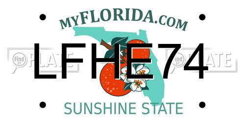 LFHE74 Florida License Plate