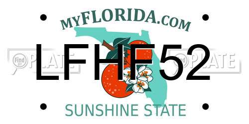LFHF52 Florida License Plate