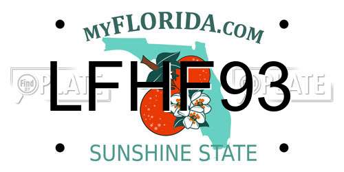 LFHF93 Florida License Plate
