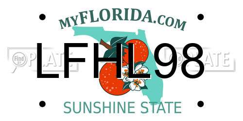 LFHL98 Florida License Plate