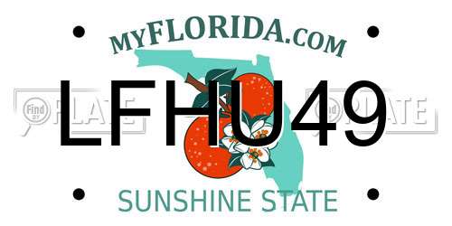 LFHU49 Florida License Plate