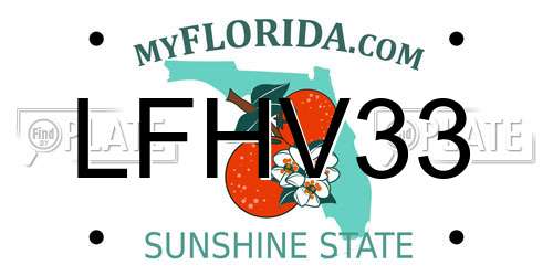 LFHV33 Florida License Plate