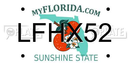 LFHX52 Florida License Plate