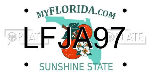 LFJA97 Florida License Plate