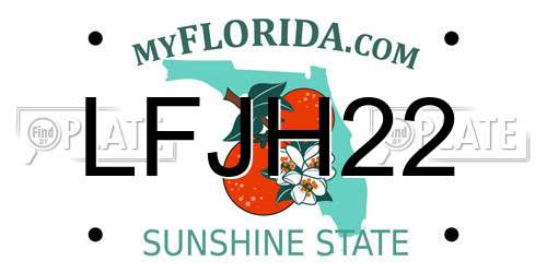 LFJH22 Florida License Plate
