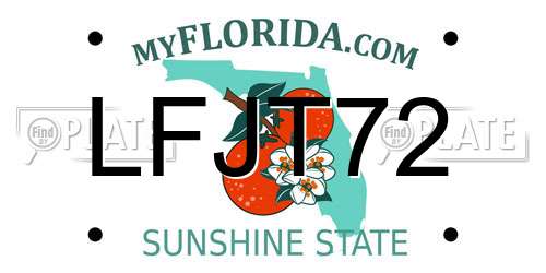 LFJT72 Florida License Plate