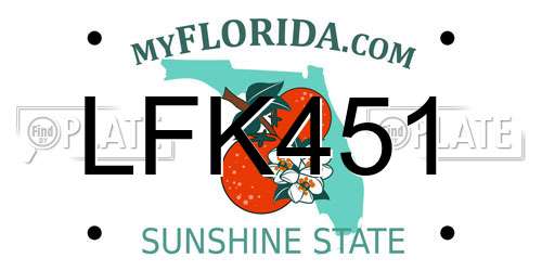 LFK451 Florida License Plate