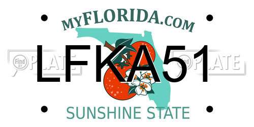 LFKA51 Florida License Plate