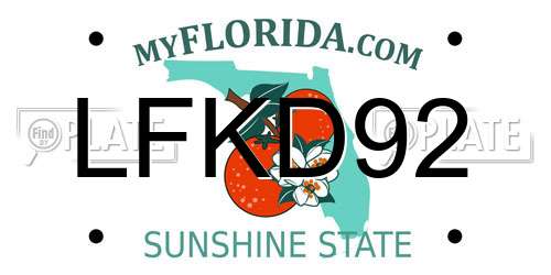 LFKD92 Florida License Plate