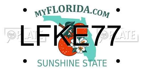 LFKE77 Florida License Plate