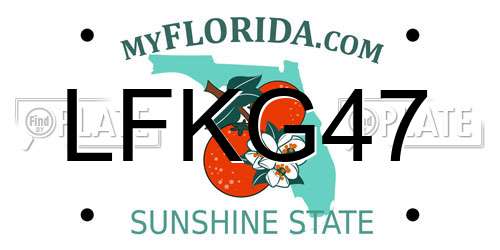 LFKG47 Florida License Plate